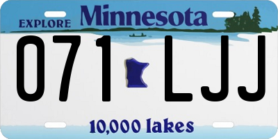 MN license plate 071LJJ