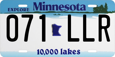 MN license plate 071LLR