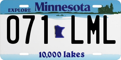 MN license plate 071LML