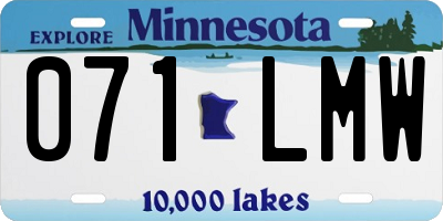 MN license plate 071LMW