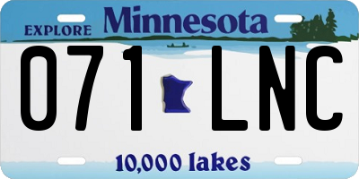 MN license plate 071LNC
