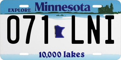 MN license plate 071LNI