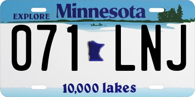 MN license plate 071LNJ