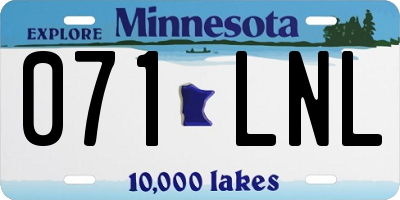 MN license plate 071LNL