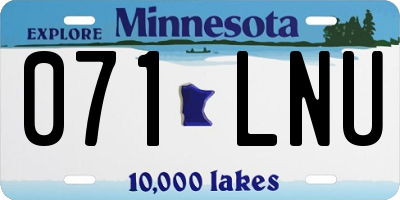 MN license plate 071LNU