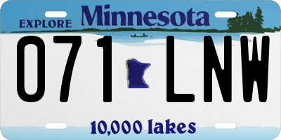 MN license plate 071LNW