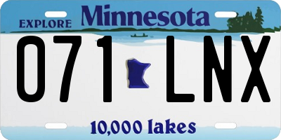 MN license plate 071LNX