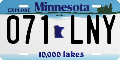 MN license plate 071LNY