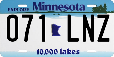 MN license plate 071LNZ