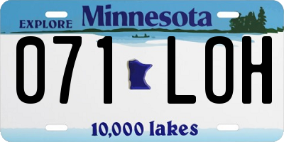 MN license plate 071LOH