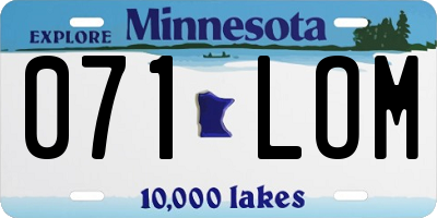 MN license plate 071LOM