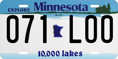 MN license plate 071LOO