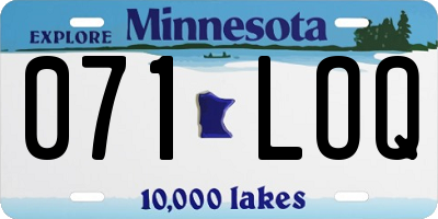 MN license plate 071LOQ