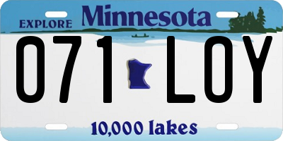 MN license plate 071LOY