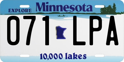 MN license plate 071LPA
