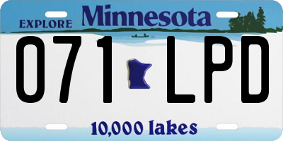 MN license plate 071LPD