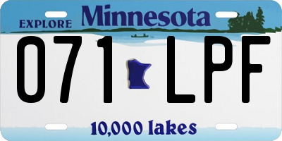 MN license plate 071LPF