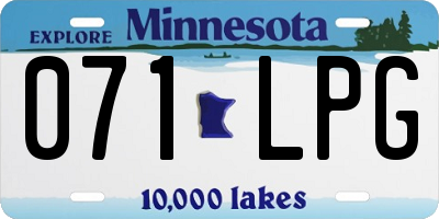 MN license plate 071LPG
