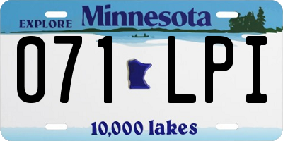 MN license plate 071LPI