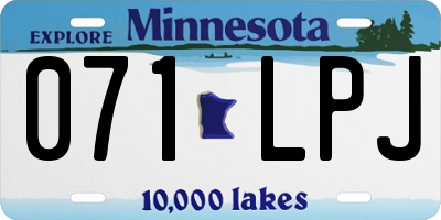 MN license plate 071LPJ