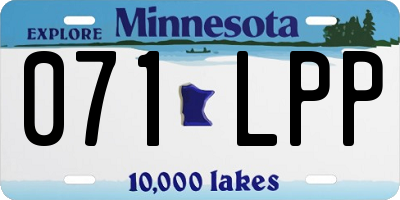 MN license plate 071LPP
