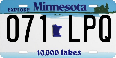 MN license plate 071LPQ