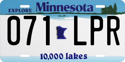 MN license plate 071LPR