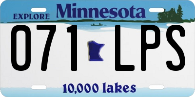 MN license plate 071LPS