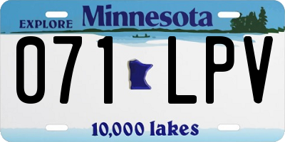 MN license plate 071LPV