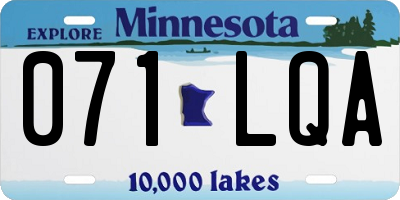 MN license plate 071LQA