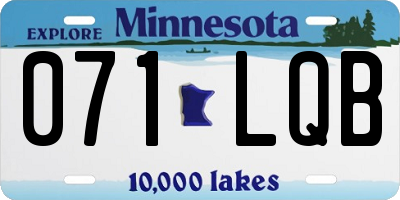 MN license plate 071LQB