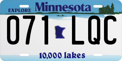 MN license plate 071LQC