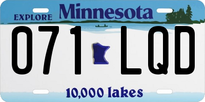 MN license plate 071LQD