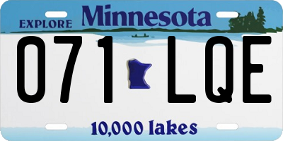 MN license plate 071LQE