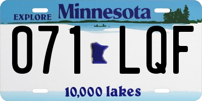MN license plate 071LQF