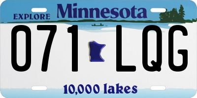 MN license plate 071LQG