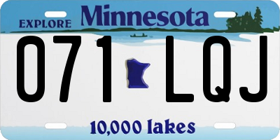 MN license plate 071LQJ