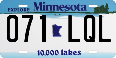 MN license plate 071LQL