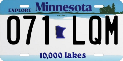 MN license plate 071LQM