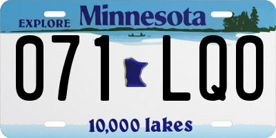 MN license plate 071LQO