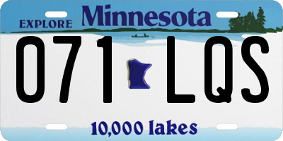 MN license plate 071LQS