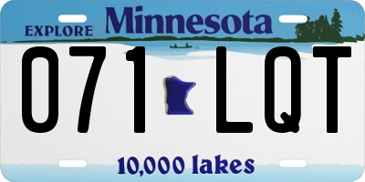 MN license plate 071LQT