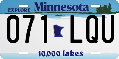 MN license plate 071LQU