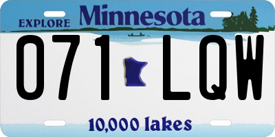 MN license plate 071LQW