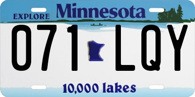 MN license plate 071LQY