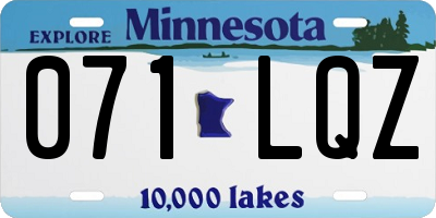 MN license plate 071LQZ