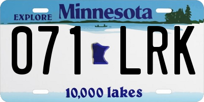 MN license plate 071LRK