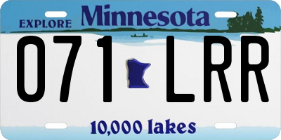MN license plate 071LRR