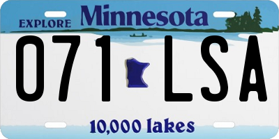 MN license plate 071LSA