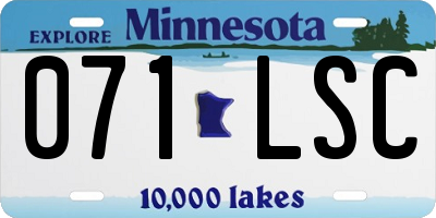MN license plate 071LSC